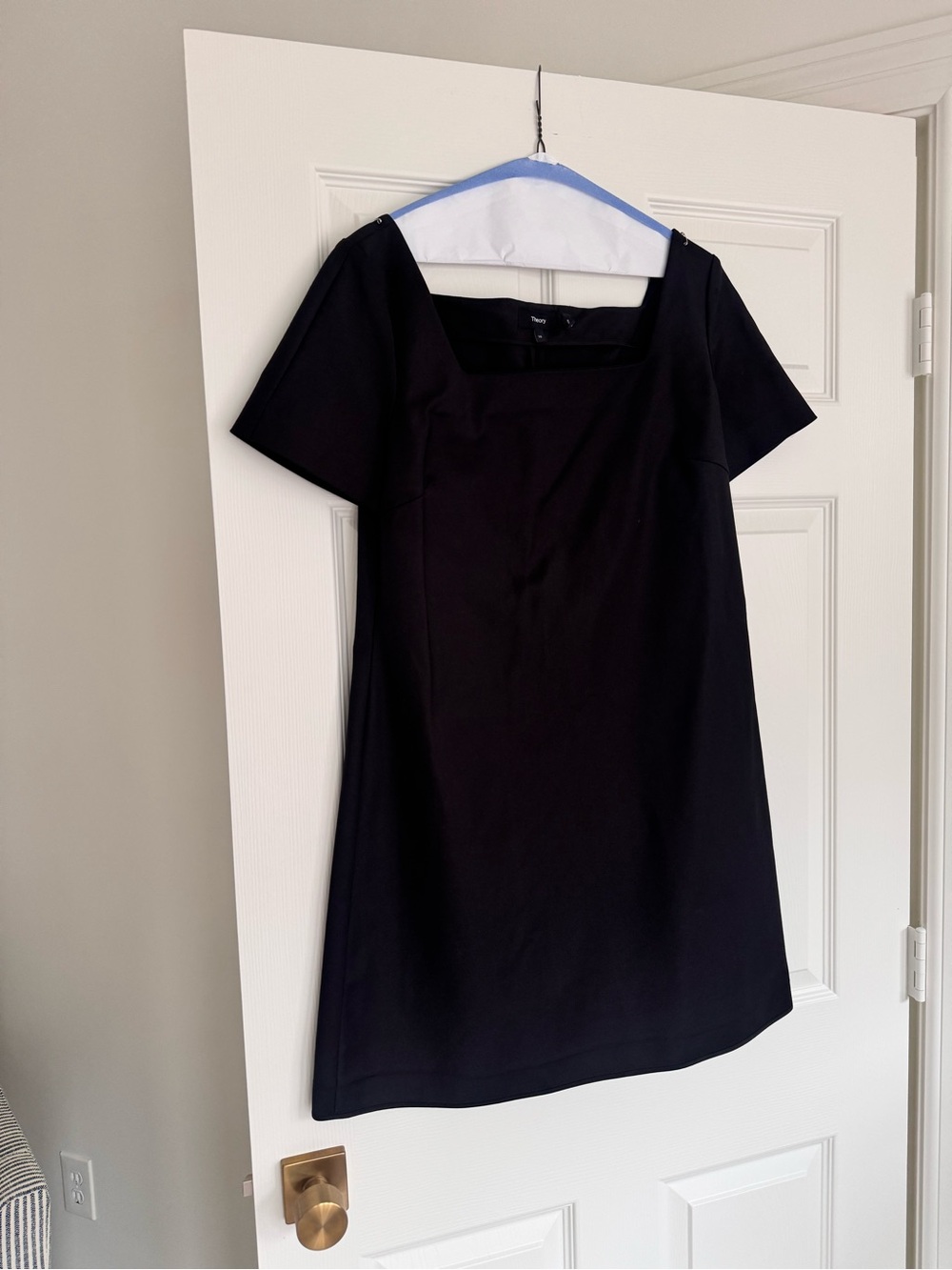 Theory Classic Black Square-Neck Dress